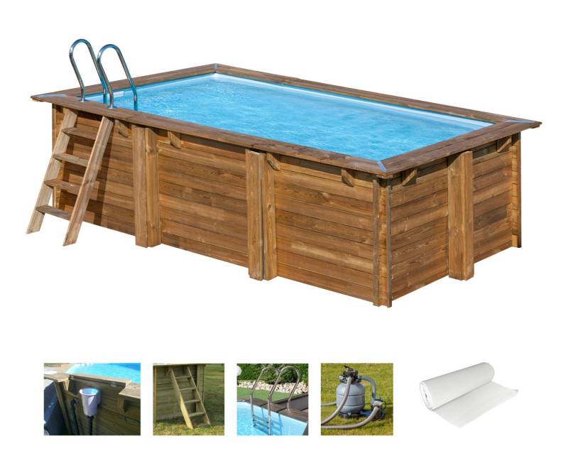 Gre Rechteckpool MARBELLA 2 (Set, 8-tlg), Kiefernholz, BxLxH: 270x420x117 cm von Gre