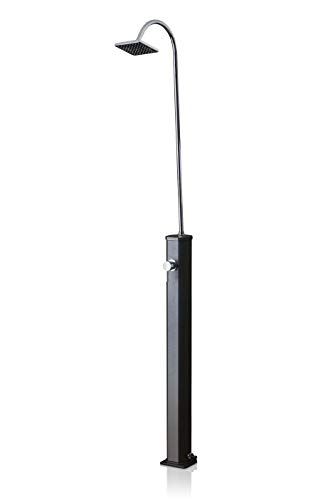 Gre SSAL18 - Doccia solare per piscina da esterno. Doccia da giardino in alluminio nero, con capacità di 18 litri. von Gre