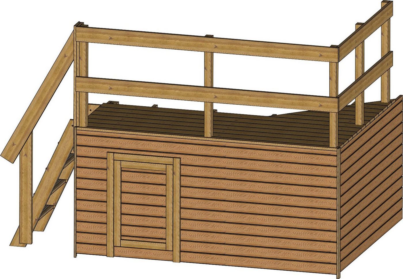 Gre Terrasse Deck1, BxT:264x182 cm, Holzdeck für Pools SAFRAN2 und VASTO, BxTxH: 264x182x133 cm von Gre