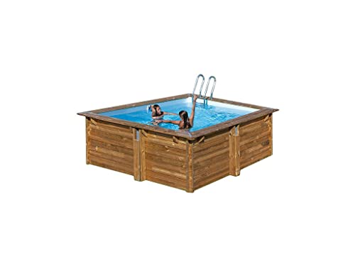 Poolprofi GRE Holzpool Sunbay Quadrat Carra 3,05m x 3,05m x 1,19m Super Komplettset von Gre