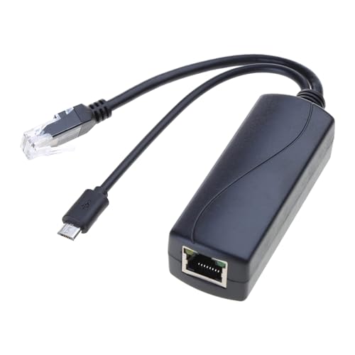 Greabuy Gigabit-Splitter, 1000 m, 48 V auf 5 V, 2,4 A, Trennzeichen/DC5521/USB-Stromstecker, vielseitig einsetzbar von Greabuy