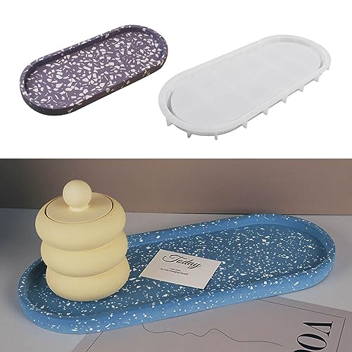 Greabuy Ovale Silikonform Aschenbecher Zement Gips Tablett Form Epoxidharz Gießformen Handwerk Zuhause von Greabuy