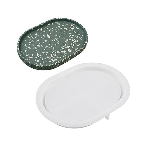 Greabuy Ovale Silikonform Aschenbecher Zement Gips Tablett Form Epoxidharz Gießformen Handwerk Zuhause von Greabuy