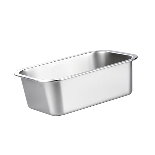 Greabuy Rostfreier Edelstahlnapf, breiter rutschfester Boden, großes Fassungsvermögen, leicht zu rechteckig, groß Greabuy Rostfreier Edelstahlnapf, breiter rutschfester Boden, großes Fassungsvermögen, leicht zu rechteckig, groß von Greabuy