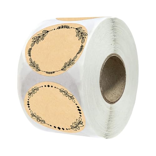 Greabuy Selbstklebende braune Etiketten mit Kranz-Designs zum Schreiben von Einmachgläsern und Scrapbooking-Projekten, rund, 500 Stück Greabuy Selbstklebende braune Etiketten mit Kranz-Designs zum Schreiben von Einmachgläsern und Scrapbooking-Projekten, rund, 500 Stück von Greabuy