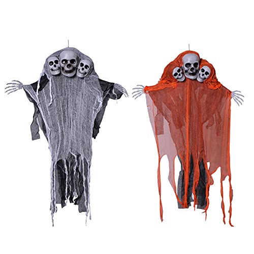 Halloween-Dekorationen zum Aufhängen, 91 cm hoch, 3-köpfiges Skelett für Haus, Hof, Garten und Urlaub, Party-Dekoration, Halloween-Dekorationen zum Aufhängen Halloween-Dekorationen zum Aufhängen, 91 cm hoch, 3-köpfiges Skelett für Haus, Hof, Garten und Urlaub, Party-Dekoration, Halloween-Dekorationen zum Aufhängen von Greabuy
