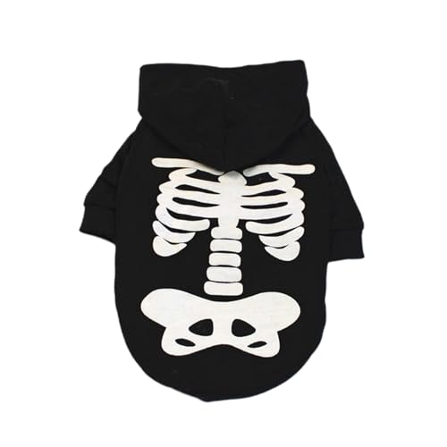 Hunde-Kapuzenpullover für große Hunde, Halloween-Skelett-Mantel, Frühlingskleidung für Hunde, Outdoor-Anwendung, Hundepullover für Damen von Greabuy