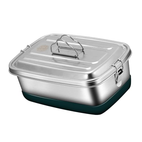 Tragbare Bentos-Box aus Edelstahl, doppellagig, mit Verschlussdeckel, für Schule, Arbeit oder Picknicks Tragbare Bentos-Box aus Edelstahl, doppellagig, mit Verschlussdeckel, für Schule, Arbeit oder Picknicks von Greabuy