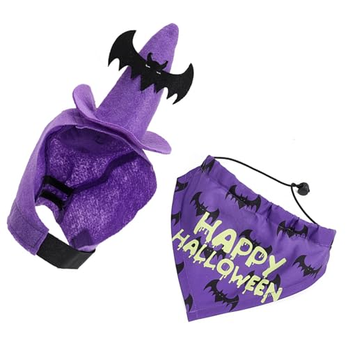 Verstellbares Halloween-Hexenhut und Halstücher für Hunde, waschbar, Polyester, Party-Cosplay-Zubehör für Haustier-Festivals, Veranstaltungen, Halloween, Hundezubehör, Kostüm Verstellbares Halloween-Hexenhut und Halstücher für Hunde, waschbar, Polyester, Party-Cosplay-Zubehör für Haustier-Festivals, Veranstaltungen, Halloween, Hundezubehör, Kostüm von Greabuy