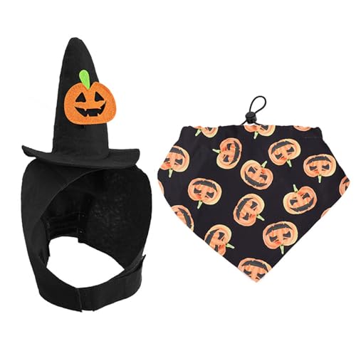 Verstellbares Halloween-Hexenhut und Halstücher für Hunde, waschbar, Polyester, Party-Cosplay-Zubehör für Haustier-Festivals, Veranstaltungen, Halloween, Hundezubehör, Kostüm Verstellbares Halloween-Hexenhut und Halstücher für Hunde, waschbar, Polyester, Party-Cosplay-Zubehör für Haustier-Festivals, Veranstaltungen, Halloween, Hundezubehör, Kostüm von Greabuy