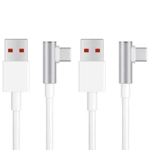 2Stk 120W 6A Xiaomi Kabel, USB Type-C Kabel 90 Grad 120W Charger 6A, USB C Schnellladekabel 2m TurboCharge Fast Ladekabel für Xiaomi 14 13 Ultra 12 Lite 12X,Redmi Note 13 12 11 Pro, POCO M6 X6 Pro von Greacesrio