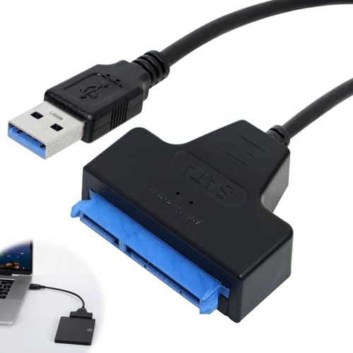 Greacesrio USB 3.0 auf SATA Adapter mit 12V 2A DC Netzteil für SSD und HDD, USB auf SATA, Adapter für 2,5" oder 3,5" Festplatte von Greacesrio