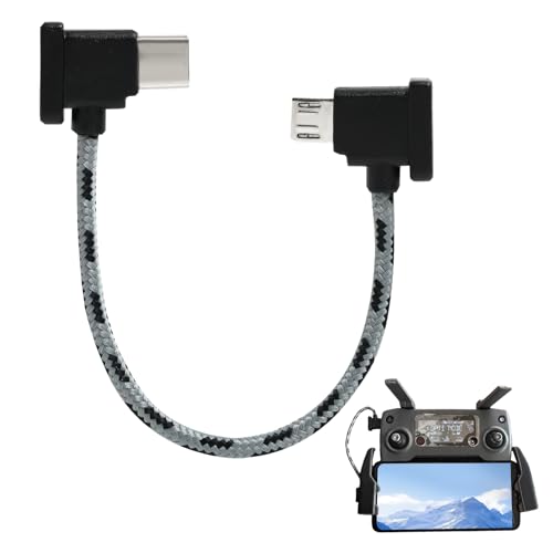 Greacesrio USB C auf Micro-USB Fernsteuerung Kabel, Nylon Type-C zu Micro USB 15 cm, Datenübertragungskabel für Drohnen kompatibel mit DJI Mini SE/Mavic Mini/Air/2 Pro Zoom von Greacesrio