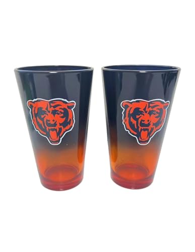 Great Branding Chicago Bears NFL Pint Gläser Glas Set 2er-Set 475 ml von Great Branding