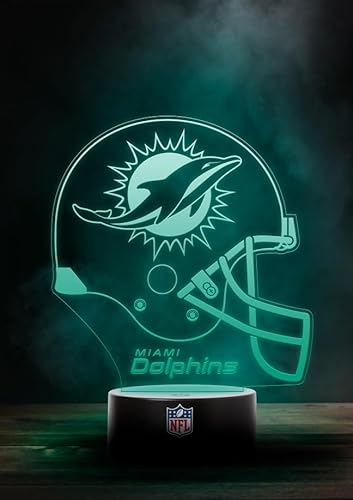 Great Branding Miami Dolphins NFL LED Lampe Licht Logo Helm, Wechselmodus mit 6 unterschiedlichen Farben von Great Branding