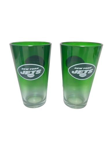 Great Branding New York Jets NFL Pint Gläser Glas Set 2er-Set 475 ml von Great Branding