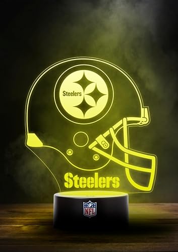 Great Branding Pittsburgh Steelers NFL LED Lampe Licht Logo Helm, Wechselmodus mit 6 unterschiedlichen Farben Great Branding Pittsburgh Steelers NFL LED Lampe Licht Logo Helm, Wechselmodus mit 6 unterschiedlichen Farben von Great Branding
