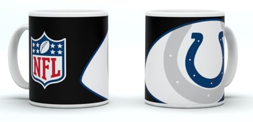 Indianapolis Colts NFL Tasse Becher Kaffeetasse Mug ** Shadow Logo and Shield ** 330 ml von Great Branding
