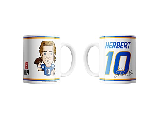NFL Justin Herbert #10 Los Angeles Chargers Kaffeebecher Kaffeetasse Tasse 15oz 450ml Player Emoji von Great Branding