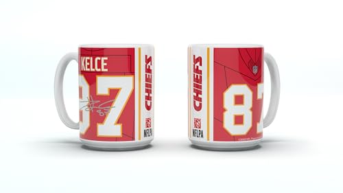 NFL Kansas City Chiefs Travis Kelce #87 Kaffeebecher Kaffeetasse Tasse 15oz 450ml Player Jersey Trikot von Great Branding