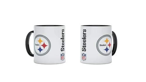 NFL Pittsburgh Steelers Kaffeebecher Kaffeetasse Tasse 11oz 325ml Double Logo von Great Branding