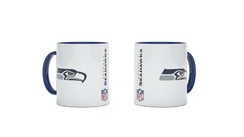 NFL Seattle Seahawks Kaffeebecher Kaffeetasse Tasse 11oz 325ml Double Logo von Great Branding