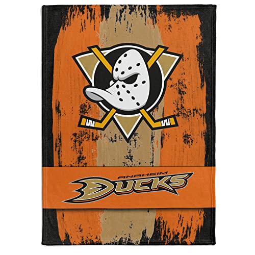 NHL Kuscheldecke Anaheim Mighty Ducks Decke Fleece Throw Brush Blanket 150x200cm von Great Branding