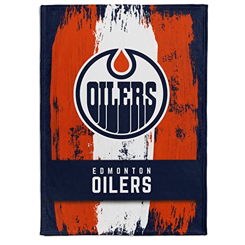 NHL Kuscheldecke Edmonton Oilers Decke Fleece Throw Brush Blanket 150x200cm von Great Branding