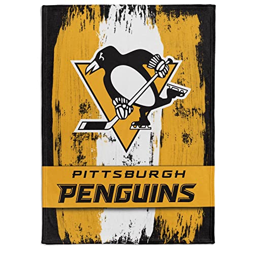 NHL Kuscheldecke Pittsburgh Penguins Decke Fleece Throw Brush Blanket 150x200cm von Great Branding