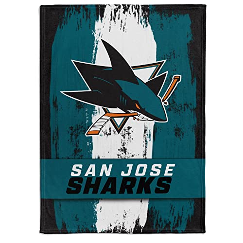 NHL Kuscheldecke San Jose Sharks Decke Fleece Throw Brush Blanket 150x200 von Great Branding