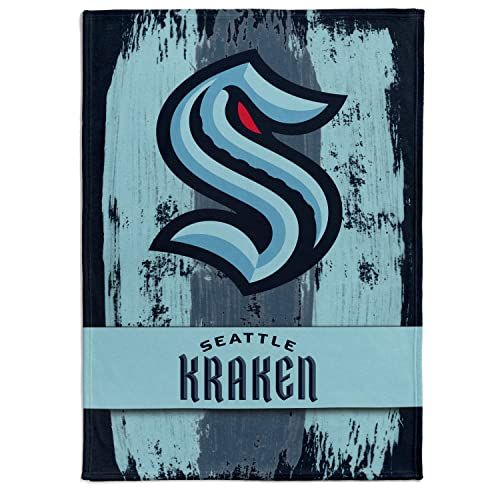 NHL Kuscheldecke Seattle Kraken Decke Fleece Throw Brush Blanket 150x200 von Great Branding