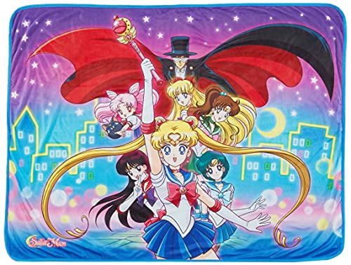 Great Eastern Entertainment R Sailor Moon Gruppe Sublimation Überwurf Decke, Baumwolle, Mehrfarbig von Great Eastern