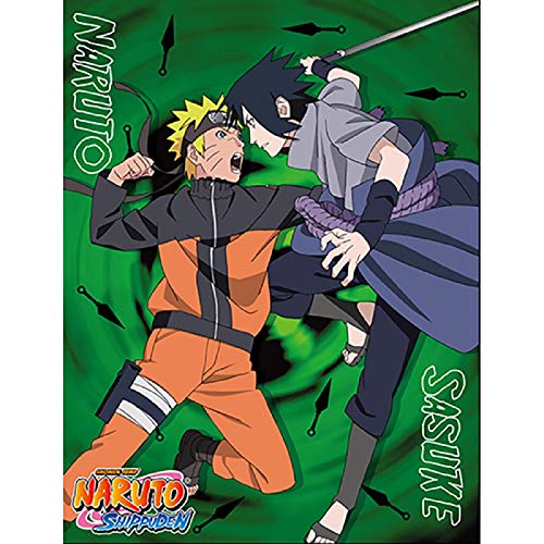 Great Eastern Entertainment Naruto Shippuden Sasuke & Naruto Sublimation Überwurfdecke von Great Eastern