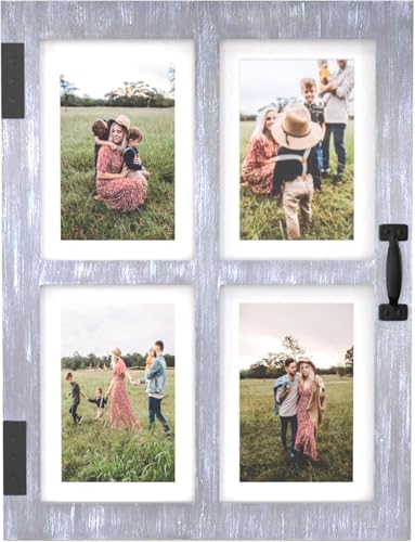 GLM Bilderrahmen Collage mit 4 Fotos – zeigen Sie Ihre Lieblingserinnerungen – Collage-Bilderrahmen, passend für jedes 10,2 x 15,2 cm oder 12,7 x 17,8 cm große Foto (grau) von Great Lakes Memories