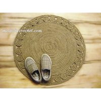 Geflochtener Teppich, Juteteppich, Gehäkelter Handgewebter No.035 Geflochtener Teppich, Juteteppich, Gehäkelter Handgewebter No.035 von GreatHome