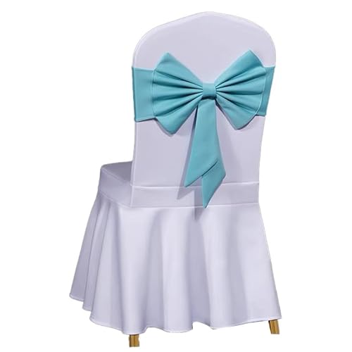 GreatRise 1 Stück Satin Schleife Stuhlschärpen Stretch-Stuhlschleifen Elastische Satin Schärpen Stuhl Bogen Band für Hochzeit, Bankett, Geburtstag Party Hotel Zuhause Dekoration Blau von GreatRise