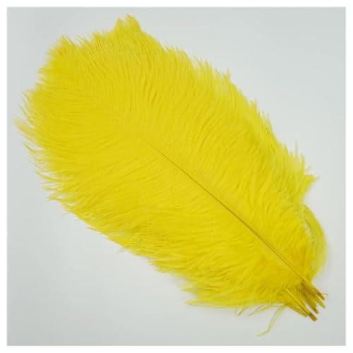 GreatRise 15-20cm Natürlich Straußenfedern Weich Strauß Federn Strauß Feder Plume Vogelfedern Bastelfedern für Hochzeit Halloween Weihnachtsdekoration Tisch Dekoration Gelb 20 Stück von GreatRise