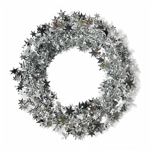 GreatRise 2 Stück 7.5 Meter Stern Girlande Folien Sterne Lametta Glitzer Draht Weihnachten Sterngirlande Hängende Deko für Hochzeit Geburtstag Festliche Party Verzierung Geschenk Deko Silber GreatRise 2 Stück 7.5 Meter Stern Girlande Folien Sterne Lametta Glitzer Draht Weihnachten Sterngirlande Hängende Deko für Hochzeit Geburtstag Festliche Party Verzierung Geschenk Deko Silber von GreatRise