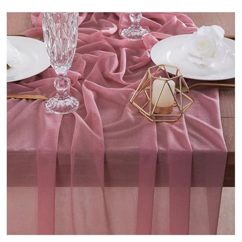 GreatRise Chiffon Tischläufer, 90×180cm Hochzeit Käsetuch Tüll Tischdecke Boho-Still Musselin Seihtuch-Tisch Läufer Rustikaler Gaze Tisch Dekostoff für Geburtstagsfeiern Küche Tischdeko Dunkelrosa GreatRise Chiffon Tischläufer, 90×180cm Hochzeit Käsetuch Tüll Tischdecke Boho-Still Musselin Seihtuch-Tisch Läufer Rustikaler Gaze Tisch Dekostoff für Geburtstagsfeiern Küche Tischdeko Dunkelrosa von GreatRise
