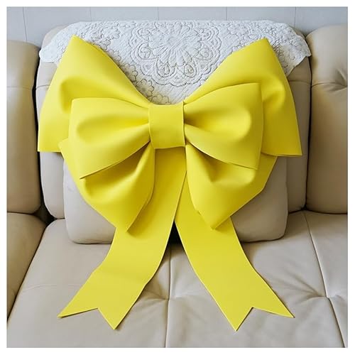 GreatRise Große Schleifen Riesen Schleife Weihnachtsschleifen Dekoschleife Hängende Geschenkschleife Autoschleife für Weihnachtsbaum Kamin Heim Haustür Hochzeit Party Dekoration Gelb 50cm von GreatRise