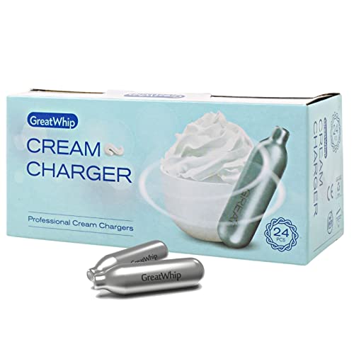 GreatWhip 480 Stück 8.2g N2O Sahnekapseln, passend für alle handelsüblichen Sahnebereiter und Sahnespender Cream Whipper Chargers von GreatWhip