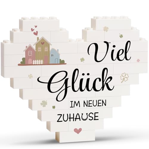 Greatabox Einweihungsgeschenk Wohnung,Geschenk Zum Einzug,Einzugsgeschenke Haus, Richtfest Geschenk zum Einzug Neues Zuhause Haus,Hauseinweihung Geschenke für Frauen,Herzförmiges Plakette Dekoration von Greatabox