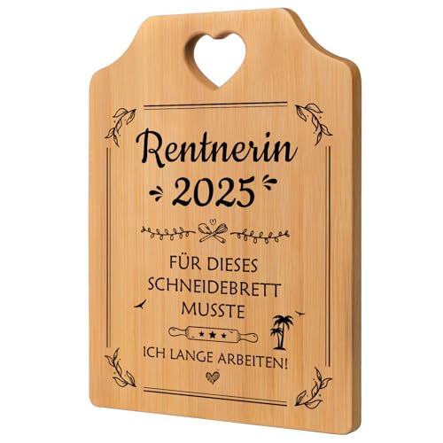 Greatabox Renteneintritt Geschenk Frau，Bambus Schneidebrett für Ruhestand Geschenk，2025 Renteneintritt Geschenk für Frauen und Männer，Rentner Kollege Rente Pension Geschenk von Greatabox