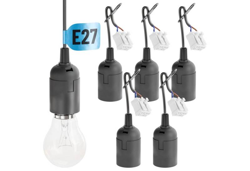 greate. Lampenfassung 6x Baufassung E27 schwarz, Lampenfassung, max. 60W 250V von Greate.