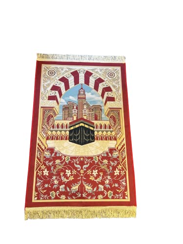Greatfool Muslimischer Gebetsteppich für Islamische Gebetsteppich – Muslimischer Gebetsteppich Mekka Dick und Komfort für Frauen und Männer Muslim - Gebetsteppich Islam (Rot) von Greatfool