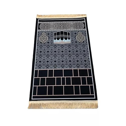 Greatfool Muslimischer Gebetsteppich für Islamische Gebetsteppich – Muslimischer Gebetsteppich Mekka Dick und Komfort für Frauen und Männer Muslim - Gebetsteppich Islam (Schwarz #1) von Greatfool