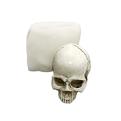 Greatideal Halloween-Totenkopf-Form, Silikon-Skelett-Kopf-Form, Totenkopf-Form, Kerzenformen, 3D-Harzguss-Epoxidformen, DIY-Werkzeug, für Schokolade, Gips, Kerzen (zufällige Farbe) von Greatideal