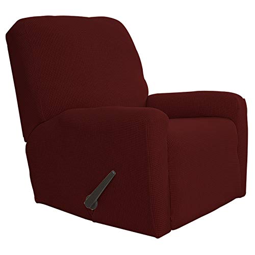 Greatime Fernsehsessel Stretch Sofabezug Sofaüberwurf Möbelschutz Sofaüberzug Couchbezug Couch Schild Sofahusse Weich mit Gummiband (Weinrot,Fernsehsessel) von Greatime