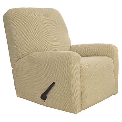 Greatime Fernsehsessel Stretch Sofabezug Sofaüberwurf Möbelschutz Sofaüberzug Couchbezug Couch Schild Sofahusse Weich mitGummiband (Beige,Fernsehsessel) von Greatime