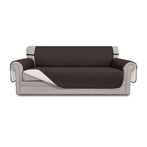 Greatime Sofaschoner, Sofa Schutz Abdeckung, Schonbezug, Sofaüberwurf, Sofabezug, Rutschfes, Reversible Gesteppte, Pet, Haustier Abdeckung, Kinder, Hunde（Übergroß-3-Sitzer, Schokolade/Elfenbein） von Greatime